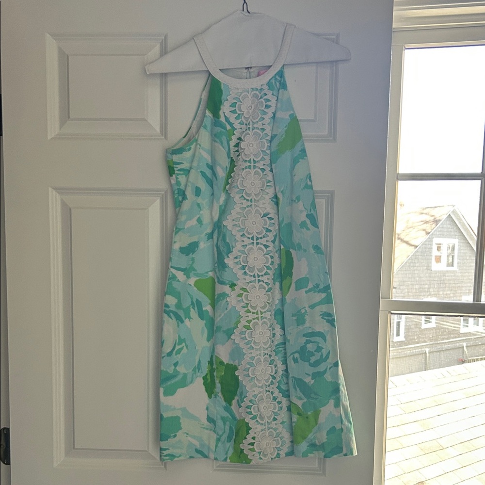 Lilly Pulitzer Blue and Green Floral Dress